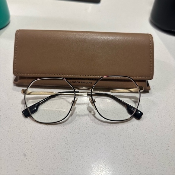 Burberry B1350 1312 Gold Round Square Eyeglass Frames - Picture 4 of 10